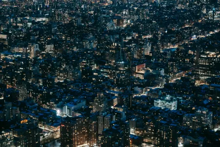 Skyline vue depuis hauteur image libre de droit